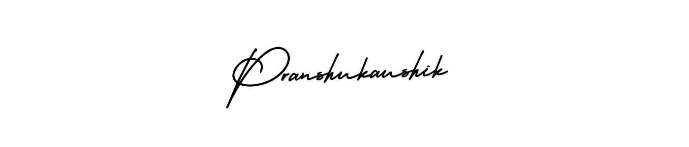 Create a beautiful signature design for name Pranshukaushik. With this signature (AmerikaSignatureDemo-Regular) fonts, you can make a handwritten signature for free. Pranshukaushik signature style 3 images and pictures png