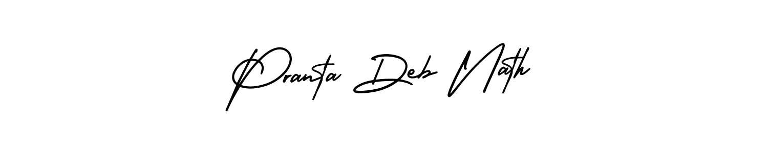 AmerikaSignatureDemo-Regular is a professional signature style that is perfect for those who want to add a touch of class to their signature. It is also a great choice for those who want to make their signature more unique. Get Pranta Deb Nath name to fancy signature for free. Pranta Deb Nath signature style 3 images and pictures png