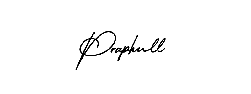 How to make Praphull name signature. Use AmerikaSignatureDemo-Regular style for creating short signs online. This is the latest handwritten sign. Praphull signature style 3 images and pictures png