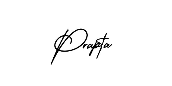 Use a signature maker to create a handwritten signature online. With this signature software, you can design (AmerikaSignatureDemo-Regular) your own signature for name Prapta. Prapta signature style 3 images and pictures png