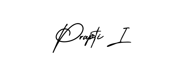 if you are searching for the best signature style for your name Prapti I. so please give up your signature search. here we have designed multiple signature styles  using AmerikaSignatureDemo-Regular. Prapti I signature style 3 images and pictures png