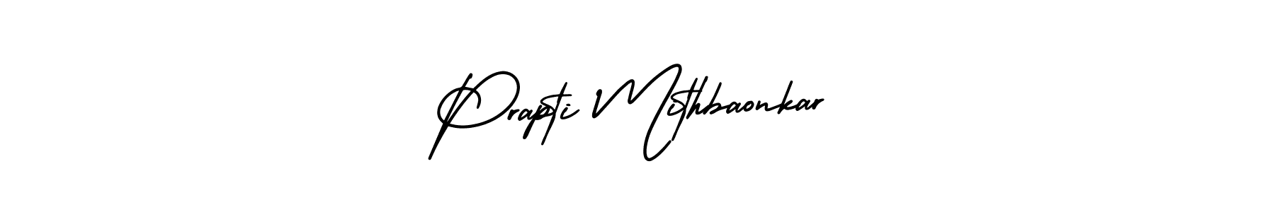 How to Draw Prapti Mithbaonkar signature style? AmerikaSignatureDemo-Regular is a latest design signature styles for name Prapti Mithbaonkar. Prapti Mithbaonkar signature style 3 images and pictures png