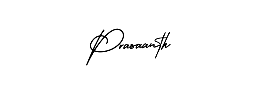 Make a beautiful signature design for name Prasaanth. With this signature (AmerikaSignatureDemo-Regular) style, you can create a handwritten signature for free. Prasaanth signature style 3 images and pictures png
