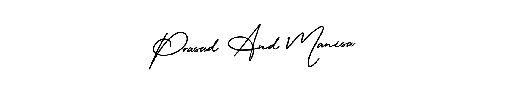 Use a signature maker to create a handwritten signature online. With this signature software, you can design (AmerikaSignatureDemo-Regular) your own signature for name Prasad And Manisa. Prasad And Manisa signature style 3 images and pictures png
