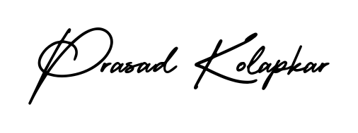 A classic penmanship look for Prasad Kolapkar. The AmerikaSignatureDemo-Regular font brings timeless elegance and confidence to every signed document. Prasad Kolapkar signature style 3 images and pictures png