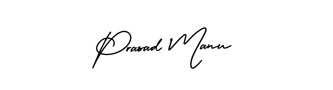 Use a signature maker to create a handwritten signature online. With this signature software, you can design (AmerikaSignatureDemo-Regular) your own signature for name Prasad Manu. Prasad Manu signature style 3 images and pictures png