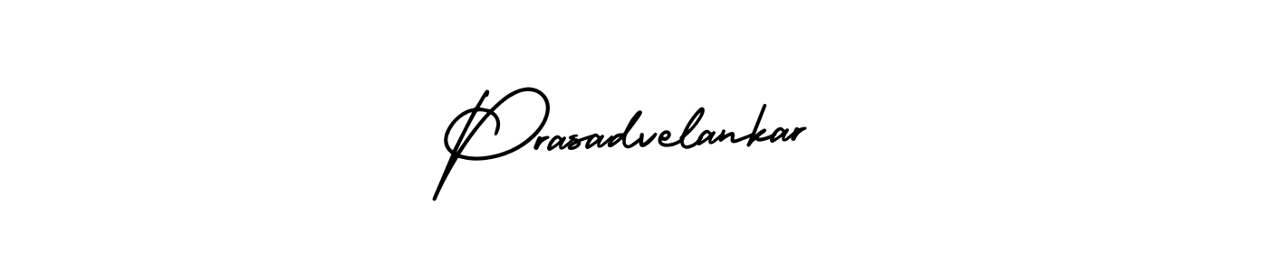 How to make Prasadvelankar name signature. Use AmerikaSignatureDemo-Regular style for creating short signs online. This is the latest handwritten sign. Prasadvelankar signature style 3 images and pictures png