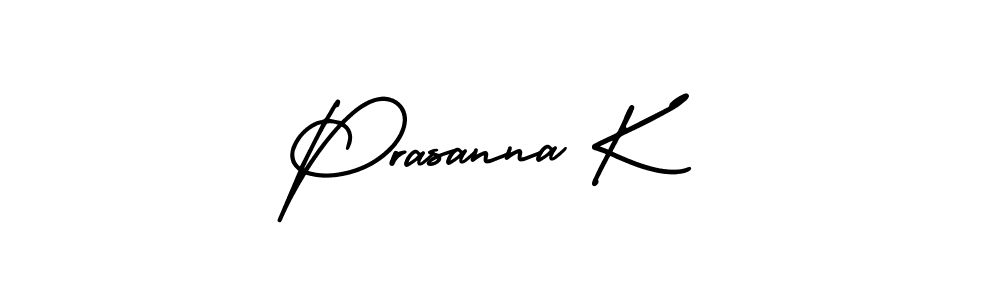 Prasanna K stylish signature style. Best Handwritten Sign (AmerikaSignatureDemo-Regular) for my name. Handwritten Signature Collection Ideas for my name Prasanna K. Prasanna K signature style 3 images and pictures png