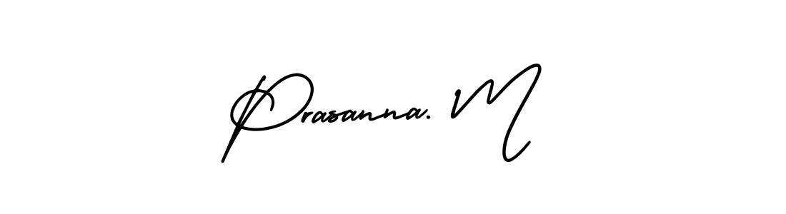 Make a beautiful signature design for name Prasanna. M. With this signature (AmerikaSignatureDemo-Regular) style, you can create a handwritten signature for free. Prasanna. M signature style 3 images and pictures png