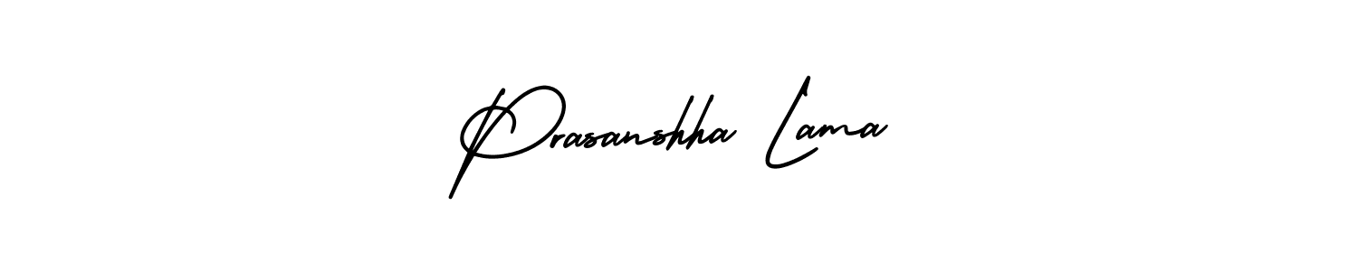 Prasanshha Lama stylish signature style. Best Handwritten Sign (AmerikaSignatureDemo-Regular) for my name. Handwritten Signature Collection Ideas for my name Prasanshha Lama. Prasanshha Lama signature style 3 images and pictures png