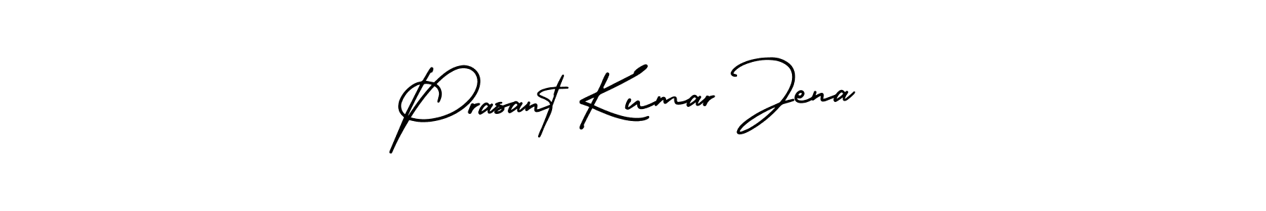 You should practise on your own different ways (AmerikaSignatureDemo-Regular) to write your name (Prasant Kumar Jena) in signature. don't let someone else do it for you. Prasant Kumar Jena signature style 3 images and pictures png