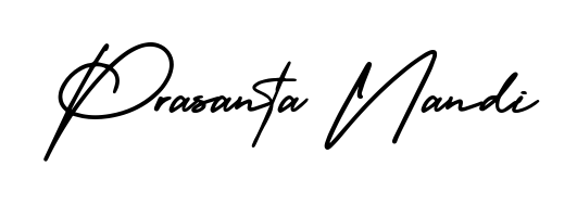A sleek calligraphic signature for name Prasanta Nandi utilizing AmerikaSignatureDemo-Regular styling. Great for adding personal signatures to photos and art. Prasanta Nandi signature style 3 images and pictures png
