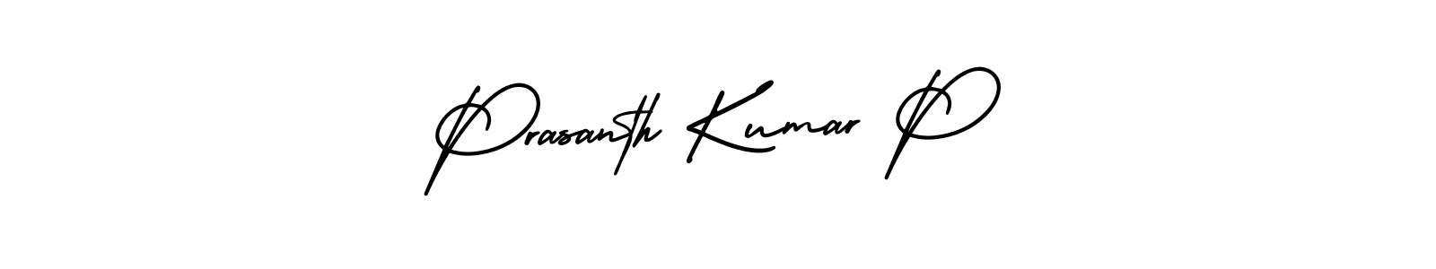 Use a signature maker to create a handwritten signature online. With this signature software, you can design (AmerikaSignatureDemo-Regular) your own signature for name Prasanth Kumar P. Prasanth Kumar P signature style 3 images and pictures png