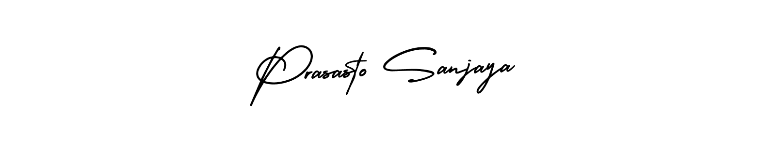 The best way (AmerikaSignatureDemo-Regular) to make a short signature is to pick only two or three words in your name. The name Prasasto Sanjaya include a total of six letters. For converting this name. Prasasto Sanjaya signature style 3 images and pictures png