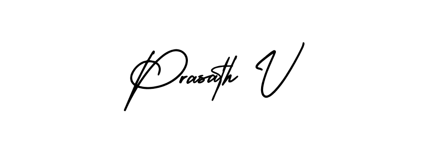 Design your own signature with our free online signature maker. With this signature software, you can create a handwritten (AmerikaSignatureDemo-Regular) signature for name Prasath V. Prasath V signature style 3 images and pictures png