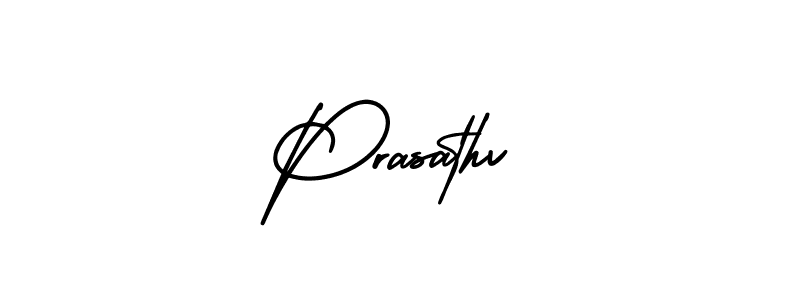 You should practise on your own different ways (AmerikaSignatureDemo-Regular) to write your name (Prasathv) in signature. don't let someone else do it for you. Prasathv signature style 3 images and pictures png