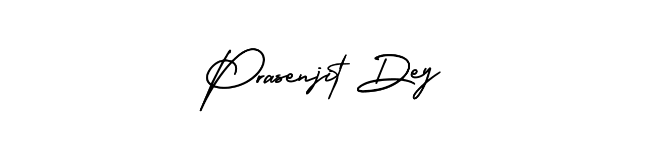 You should practise on your own different ways (AmerikaSignatureDemo-Regular) to write your name (Prasenjit Dey) in signature. don't let someone else do it for you. Prasenjit Dey signature style 3 images and pictures png