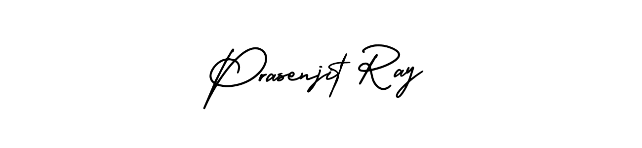 You should practise on your own different ways (AmerikaSignatureDemo-Regular) to write your name (Prasenjit Ray) in signature. don't let someone else do it for you. Prasenjit Ray signature style 3 images and pictures png