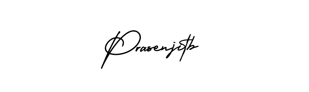How to make Prasenjitb name signature. Use AmerikaSignatureDemo-Regular style for creating short signs online. This is the latest handwritten sign. Prasenjitb signature style 3 images and pictures png