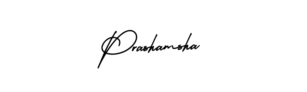 Prashamsha stylish signature style. Best Handwritten Sign (AmerikaSignatureDemo-Regular) for my name. Handwritten Signature Collection Ideas for my name Prashamsha. Prashamsha signature style 3 images and pictures png