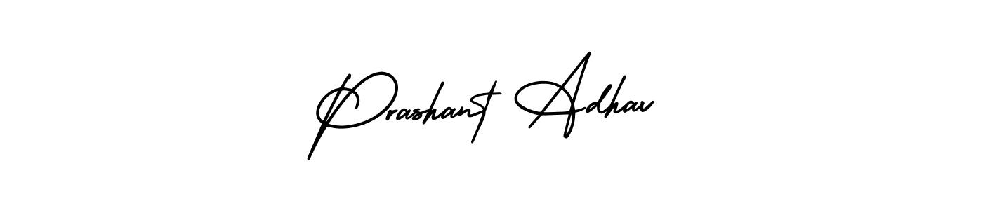 The best way (AmerikaSignatureDemo-Regular) to make a short signature is to pick only two or three words in your name. The name Prashant Adhav include a total of six letters. For converting this name. Prashant Adhav signature style 3 images and pictures png