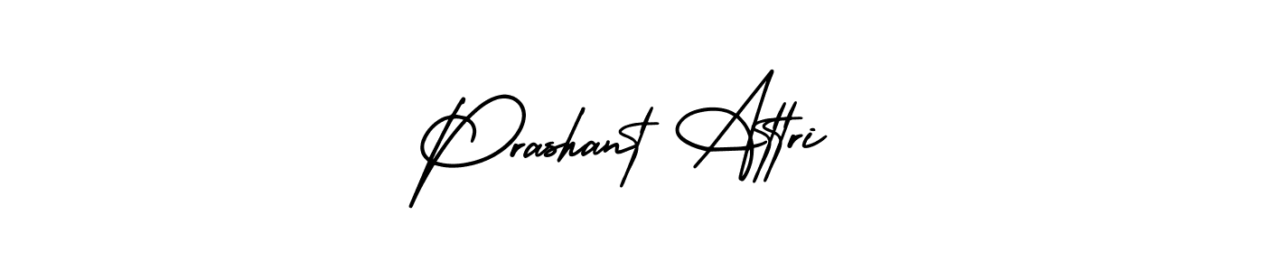 The best way (AmerikaSignatureDemo-Regular) to make a short signature is to pick only two or three words in your name. The name Prashant Attri include a total of six letters. For converting this name. Prashant Attri signature style 3 images and pictures png