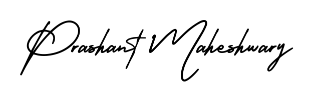 Designed for modern professionals: Prashant Maheshwary name signature crafted with AmerikaSignatureDemo-Regular script. Ready for digital PDF workflows. Prashant Maheshwary signature style 3 images and pictures png