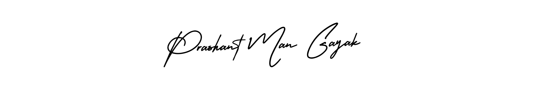 Prashant Man Gayak stylish signature style. Best Handwritten Sign (AmerikaSignatureDemo-Regular) for my name. Handwritten Signature Collection Ideas for my name Prashant Man Gayak. Prashant Man Gayak signature style 3 images and pictures png