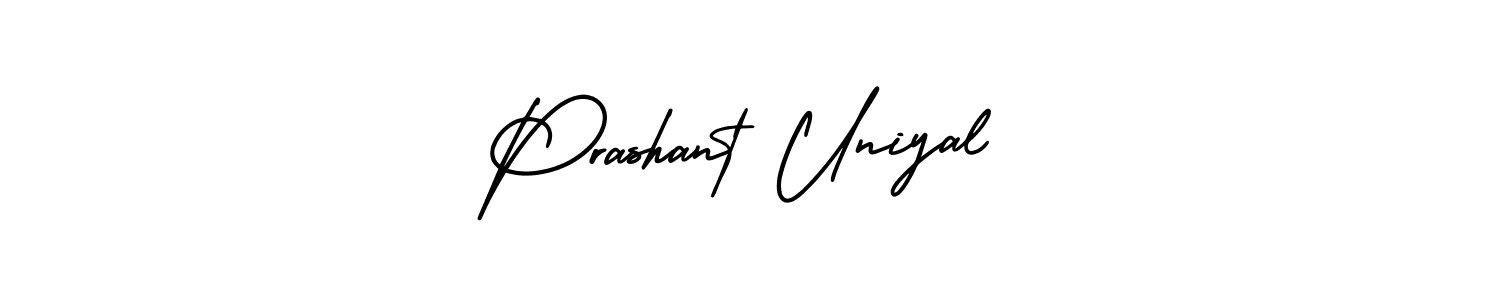 How to make Prashant Uniyal name signature. Use AmerikaSignatureDemo-Regular style for creating short signs online. This is the latest handwritten sign. Prashant Uniyal signature style 3 images and pictures png