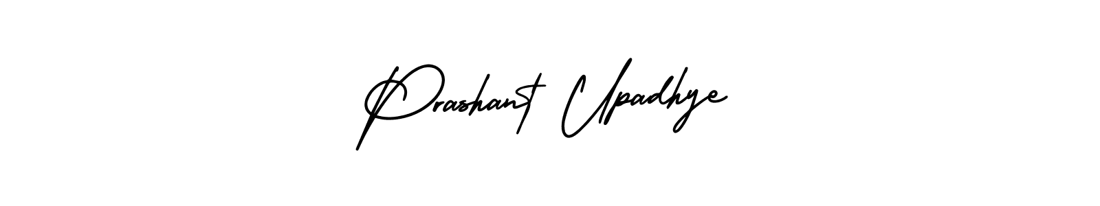 You should practise on your own different ways (AmerikaSignatureDemo-Regular) to write your name (Prashant Upadhye) in signature. don't let someone else do it for you. Prashant Upadhye signature style 3 images and pictures png