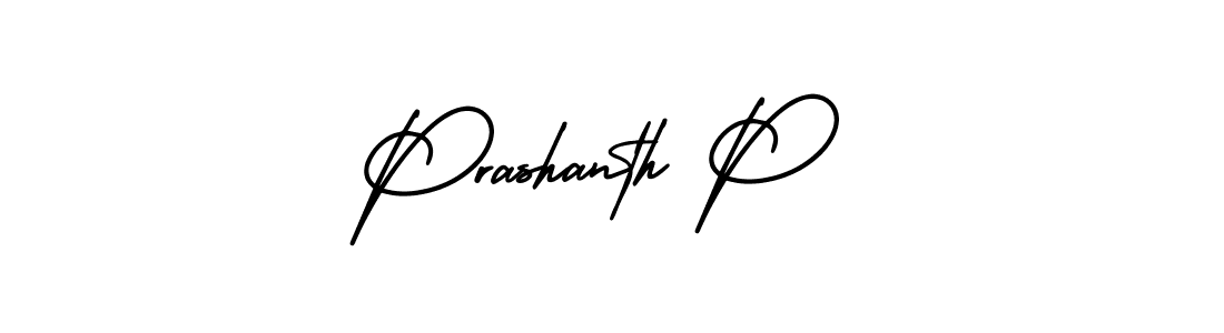 The best way (AmerikaSignatureDemo-Regular) to make a short signature is to pick only two or three words in your name. The name Prashanth P include a total of six letters. For converting this name. Prashanth P signature style 3 images and pictures png