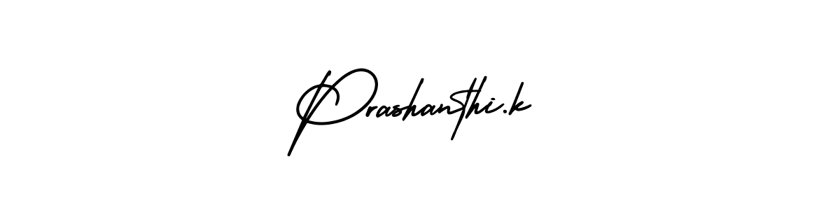 This is the best signature style for the Prashanthi.k name. Also you like these signature font (AmerikaSignatureDemo-Regular). Mix name signature. Prashanthi.k signature style 3 images and pictures png