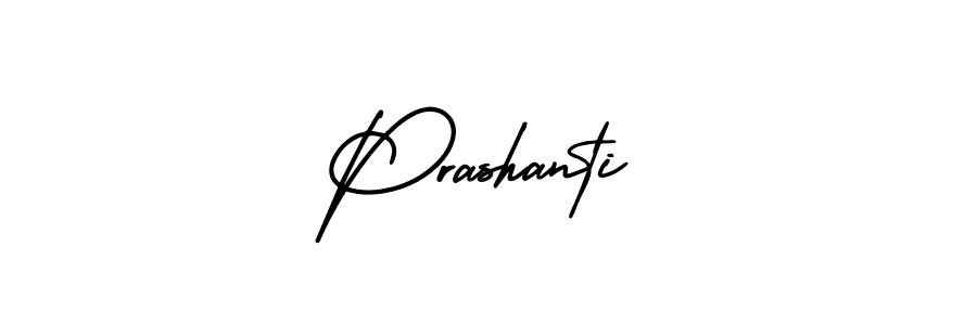 You should practise on your own different ways (AmerikaSignatureDemo-Regular) to write your name (Prashanti) in signature. don't let someone else do it for you. Prashanti signature style 3 images and pictures png