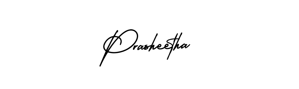You should practise on your own different ways (AmerikaSignatureDemo-Regular) to write your name (Prasheetha) in signature. don't let someone else do it for you. Prasheetha signature style 3 images and pictures png