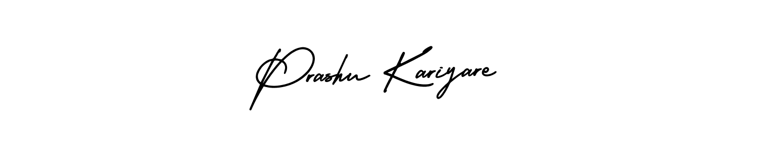 Prashu Kariyare stylish signature style. Best Handwritten Sign (AmerikaSignatureDemo-Regular) for my name. Handwritten Signature Collection Ideas for my name Prashu Kariyare. Prashu Kariyare signature style 3 images and pictures png