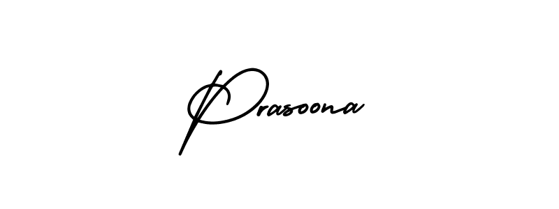 AmerikaSignatureDemo-Regular is a professional signature style that is perfect for those who want to add a touch of class to their signature. It is also a great choice for those who want to make their signature more unique. Get Prasoona name to fancy signature for free. Prasoona signature style 3 images and pictures png