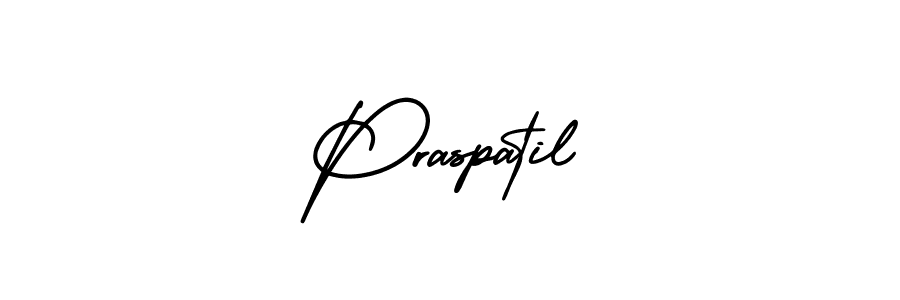 How to make Praspatil name signature. Use AmerikaSignatureDemo-Regular style for creating short signs online. This is the latest handwritten sign. Praspatil signature style 3 images and pictures png