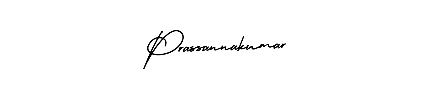 How to make Prassannakumar name signature. Use AmerikaSignatureDemo-Regular style for creating short signs online. This is the latest handwritten sign. Prassannakumar signature style 3 images and pictures png