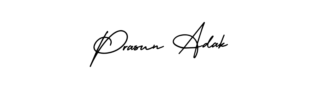 The best way (AmerikaSignatureDemo-Regular) to make a short signature is to pick only two or three words in your name. The name Prasun Adak include a total of six letters. For converting this name. Prasun Adak signature style 3 images and pictures png