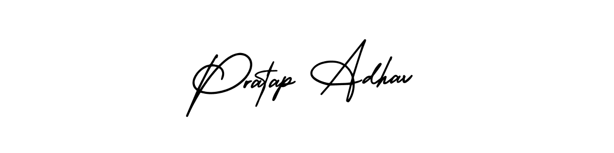 Use a signature maker to create a handwritten signature online. With this signature software, you can design (AmerikaSignatureDemo-Regular) your own signature for name Pratap Adhav. Pratap Adhav signature style 3 images and pictures png