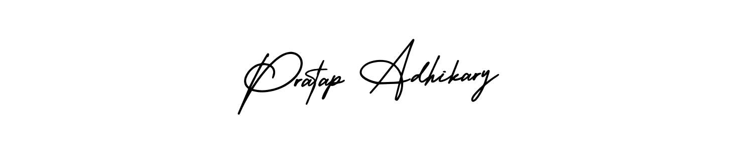 It looks lik you need a new signature style for name Pratap Adhikary. Design unique handwritten (AmerikaSignatureDemo-Regular) signature with our free signature maker in just a few clicks. Pratap Adhikary signature style 3 images and pictures png