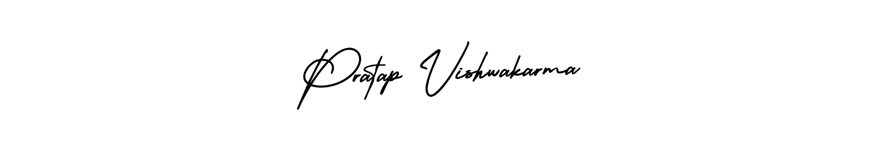 Pratap Vishwakarma stylish signature style. Best Handwritten Sign (AmerikaSignatureDemo-Regular) for my name. Handwritten Signature Collection Ideas for my name Pratap Vishwakarma. Pratap Vishwakarma signature style 3 images and pictures png