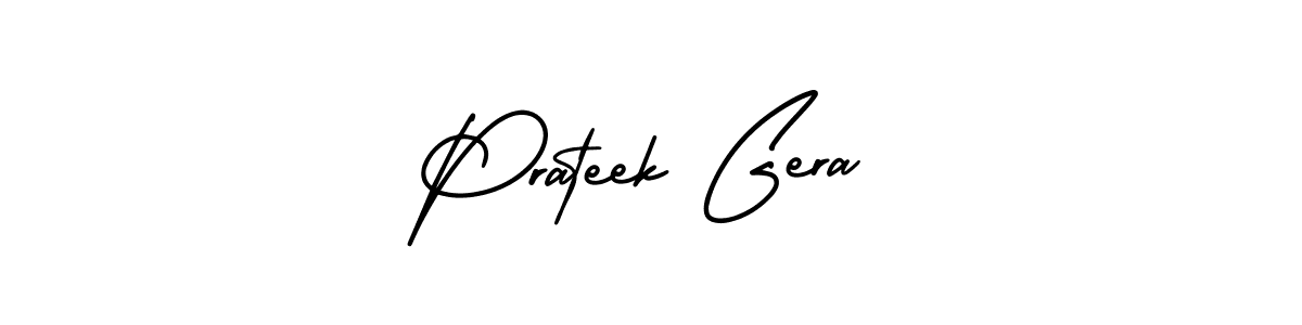 How to make Prateek Gera name signature. Use AmerikaSignatureDemo-Regular style for creating short signs online. This is the latest handwritten sign. Prateek Gera signature style 3 images and pictures png