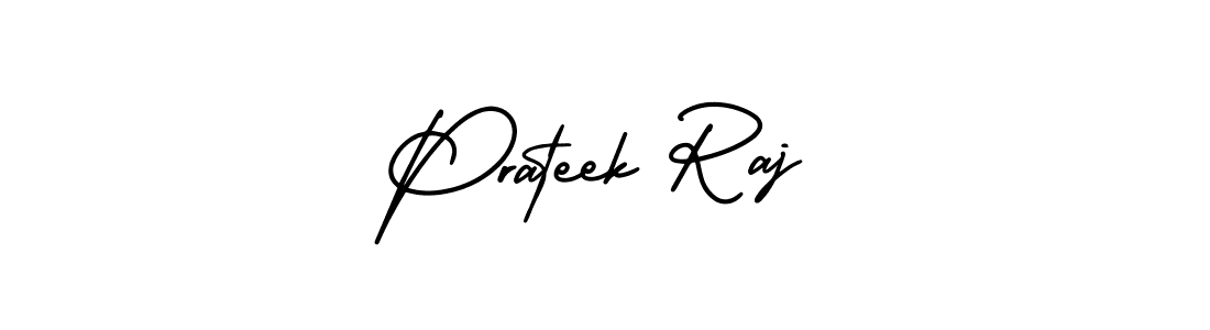 You should practise on your own different ways (AmerikaSignatureDemo-Regular) to write your name (Prateek Raj) in signature. don't let someone else do it for you. Prateek Raj signature style 3 images and pictures png