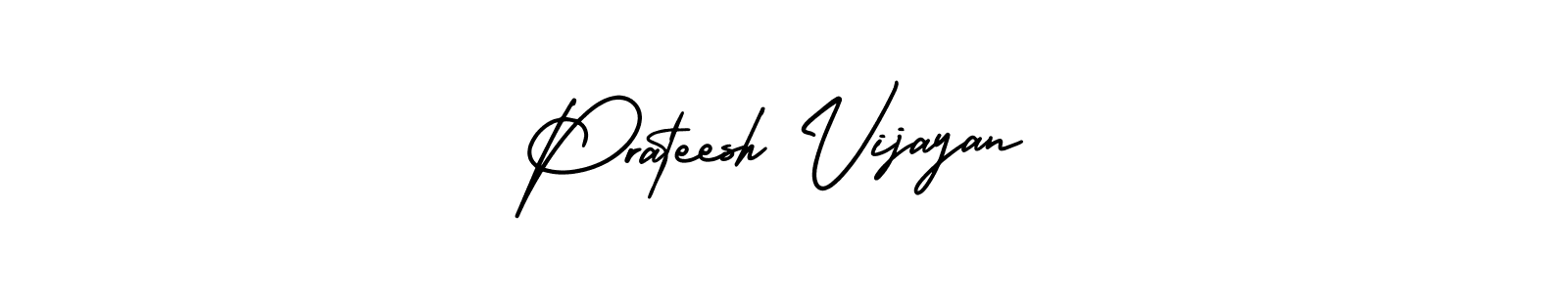 This is the best signature style for the Prateesh Vijayan name. Also you like these signature font (AmerikaSignatureDemo-Regular). Mix name signature. Prateesh Vijayan signature style 3 images and pictures png