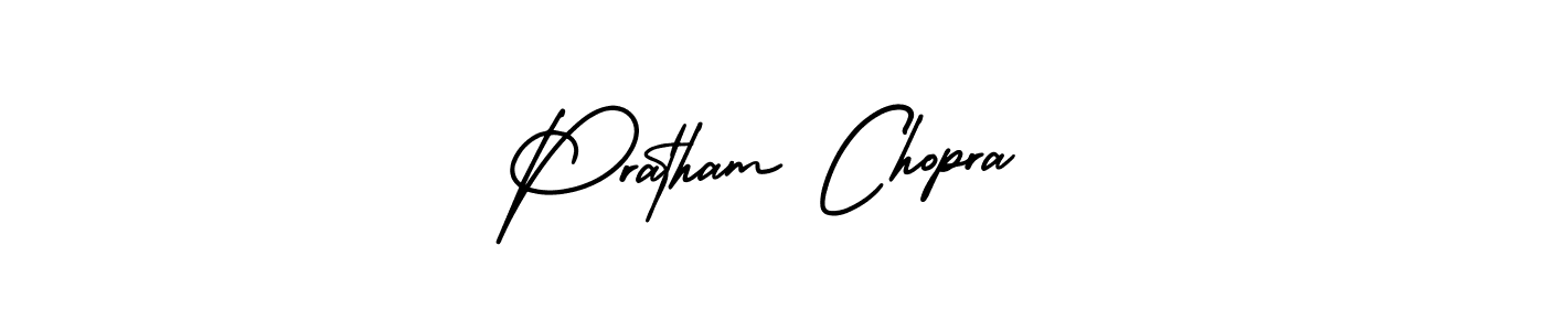 Pratham Chopra stylish signature style. Best Handwritten Sign (AmerikaSignatureDemo-Regular) for my name. Handwritten Signature Collection Ideas for my name Pratham Chopra. Pratham Chopra signature style 3 images and pictures png