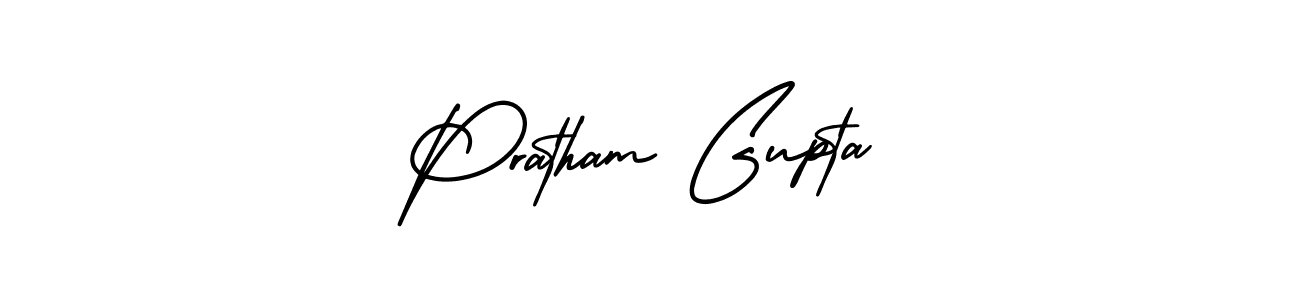 How to Draw Pratham Gupta signature style? AmerikaSignatureDemo-Regular is a latest design signature styles for name Pratham Gupta. Pratham Gupta signature style 3 images and pictures png