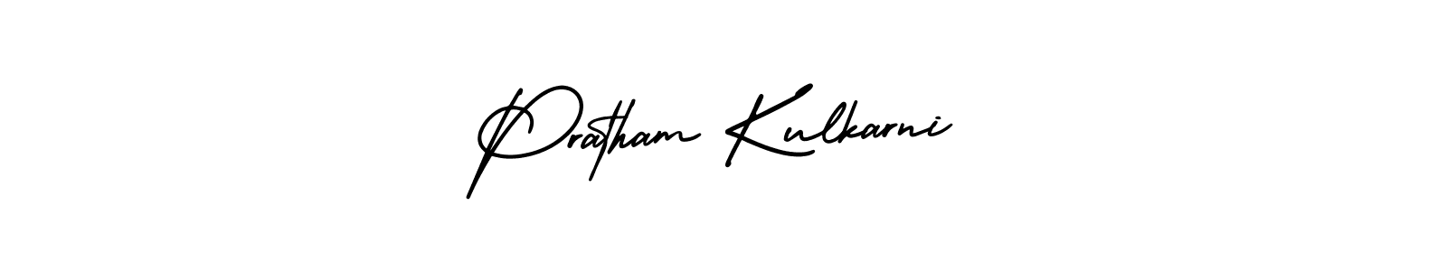 How to make Pratham Kulkarni signature? AmerikaSignatureDemo-Regular is a professional autograph style. Create handwritten signature for Pratham Kulkarni name. Pratham Kulkarni signature style 3 images and pictures png