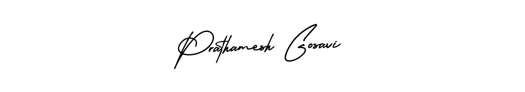 Use a signature maker to create a handwritten signature online. With this signature software, you can design (AmerikaSignatureDemo-Regular) your own signature for name Prathamesh Gosavi. Prathamesh Gosavi signature style 3 images and pictures png