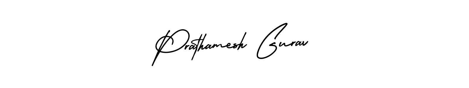 How to make Prathamesh Gurav name signature. Use AmerikaSignatureDemo-Regular style for creating short signs online. This is the latest handwritten sign. Prathamesh Gurav signature style 3 images and pictures png